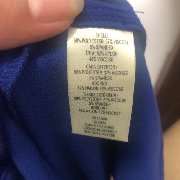 NWT Simply Noelle blue lace shift pocketed midi dress size large - Picture 12 of 15